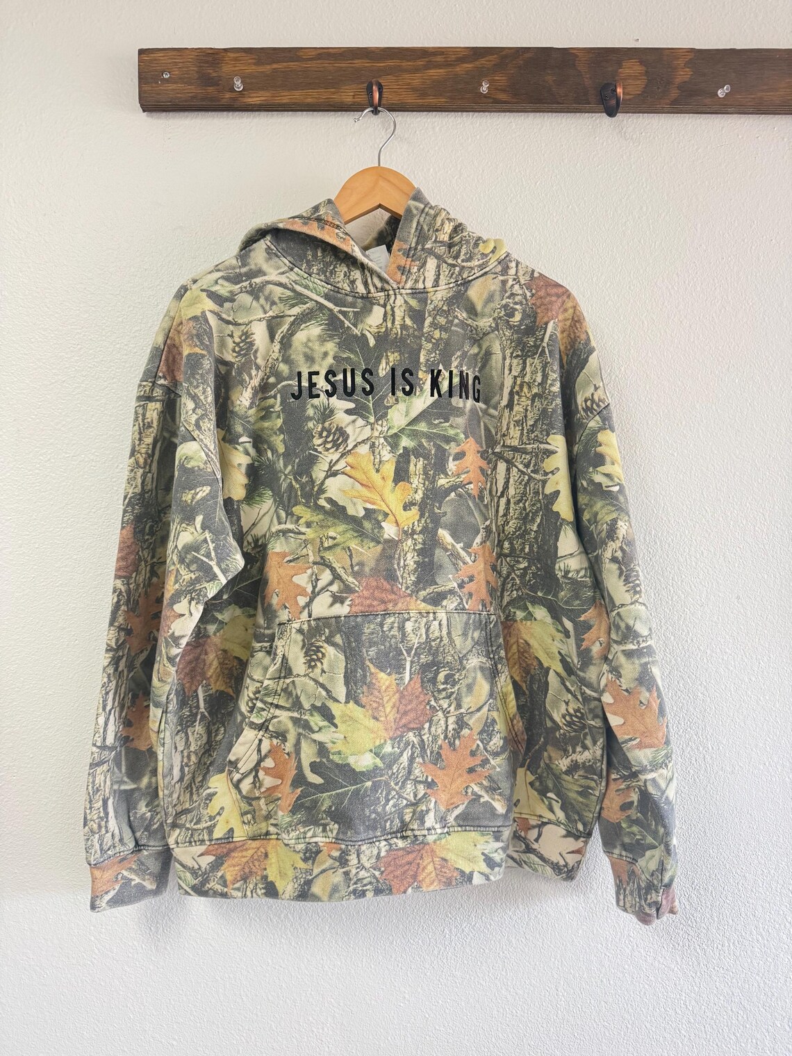 Jesus is King // Camo // Hooded Sweatshirt – Image 1