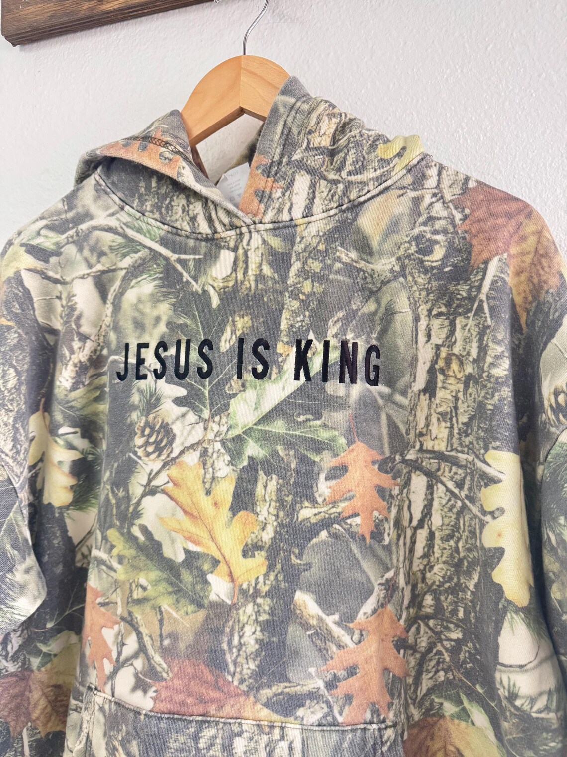Jesus is King // Camo // Hooded Sweatshirt – Image 2