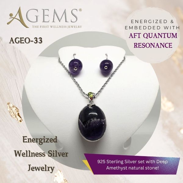 AGEO-33 Energized Silver Pendant And Earring Set – Image 1