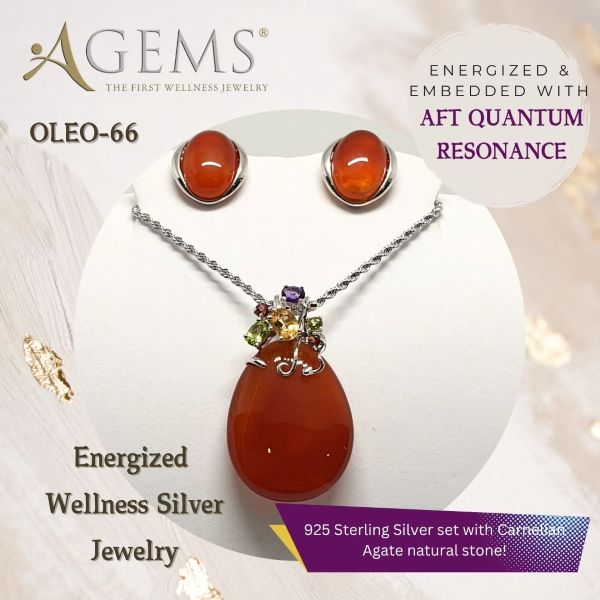 OLEO-66: Energized Silver Pendant And Earring Set – Image 1