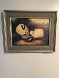 Charming Framed Rabbit Painting – Image 2