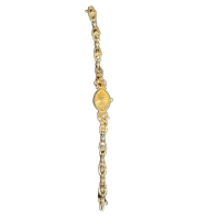Vintage 14 Karat Gold Ladies Bracelet Watch with Diamonds – Image 1