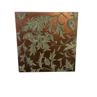 Hand Painted Botanical Artwork on Bronze Metallic Background – Image 1