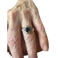 Sapphire and Diamond Ring in 14K Yellow Gold – Image 1