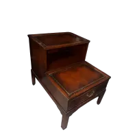 Vintage Mahogany Step Table with Leather Inlay – Image 2