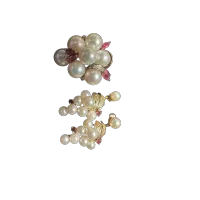 Vintage Pearl and Ruby Jewelry Set – Image 1