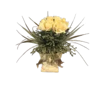 Charming Silk Floral Arrangement with Yellow Roses – Image 1