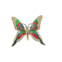 Exquisite Multicolor Butterfly Brooch with Rhinestone Accents – Image 1