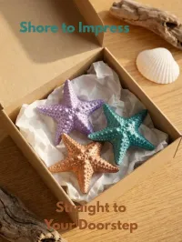  3D Printed Starfish Set – Metallic Lavender, Ocean Teal & Coastal Bronze – Image 3
