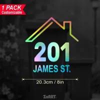 Customised Reflective House Number Stickers - Weather-Resistant Peel-and-Stick Vinyl Address Labels  – Multi