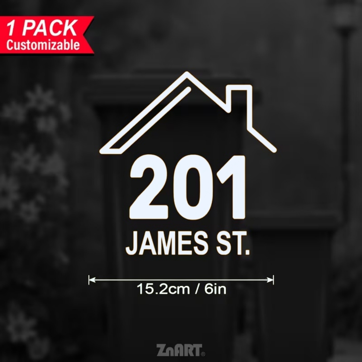 Customised Reflective House Number Stickers - Weather-Resistant Peel-and-Stick Vinyl Address Labels  – Image 3
