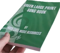 Green Large Print Song Book – Image 1