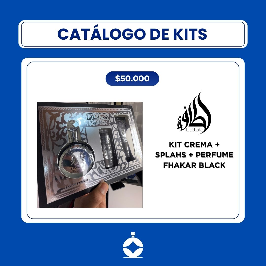 KIT CREMA + SPLAHS + PERFUME FHAKAR BLACK – Image 1