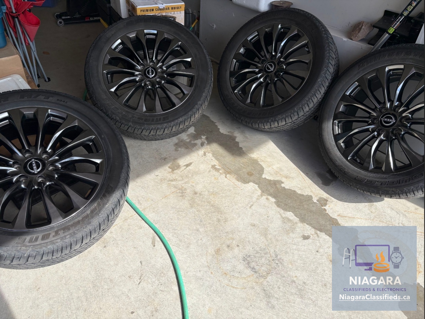 22" OEM Nissan Armada Platinum Wheels & Tires + TPMS + Lugs (Like New!) – Image 1