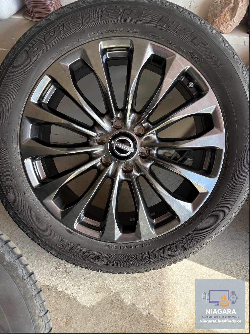 22" OEM Nissan Armada Platinum Wheels & Tires + TPMS + Lugs (Like New!) – Image 9