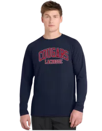 Sport-Tek® Long Sleeve Ultimate Performance Crew. ST700LS - True Navy - Cougars Lacrosse Logo – XS, NAVY, N0