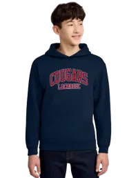Jerzees® - Youth NuBlend® Pullover Hooded Sweatshirt. 996Y - J. Navy - Cougars Lacrosse Logo – YS, NAVY