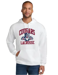 Jerzees Ultimate™ Unisex CVC Ring Spun Hooded Sweatshirt IC49M - White - Main Logo – S, WHITE