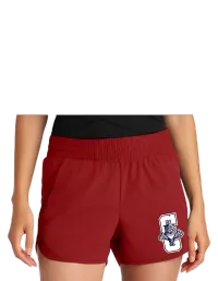 Sport-Tek® Women's Repeat Swift Short LST484 - Deep Red - Cougar C White – XS, RED
