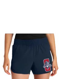 Sport-Tek® Women's Repeat Swift Short LST484 - True Navy - Cougar C Red with White Outline – XS, BLACK