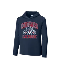 Two Colors - Sport-Tek® Youth Posi-UV® Pro Long Sleeve Hoodie YST420LSH - True Navy - Smoke Grey - Primary – YXS, NAVY