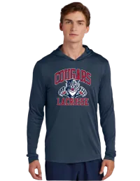 Two Colors - Sport-Tek® Posi-UV® Pro Long Sleeve Hoodie ST420LSH - Navy - Smoke Grey - Primary – L, NAVY, NO