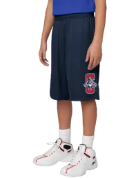 Sport-Tek® Youth PosiCharge® Competitor™ Short. YST355 - True Navy - Cougar C Red with White Outline – S, NAVY