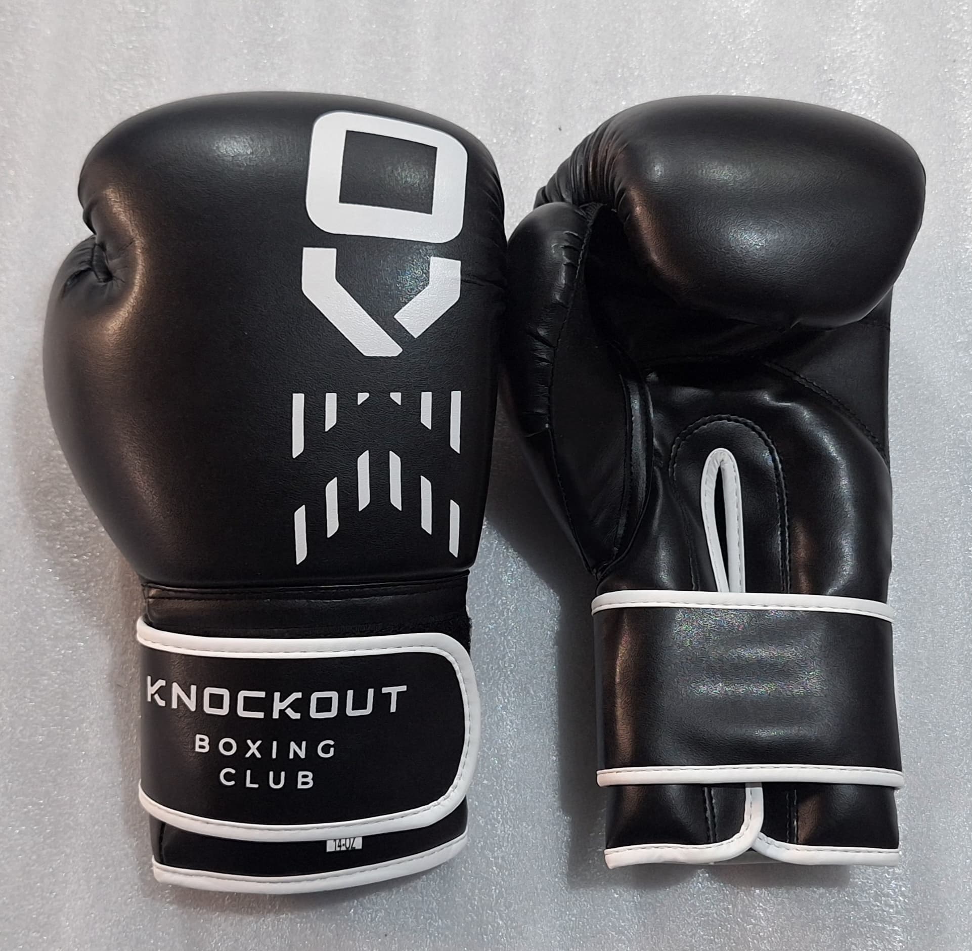 Premium Boxing Gloves - Knockout Branded – 14 Oz, Black and White
