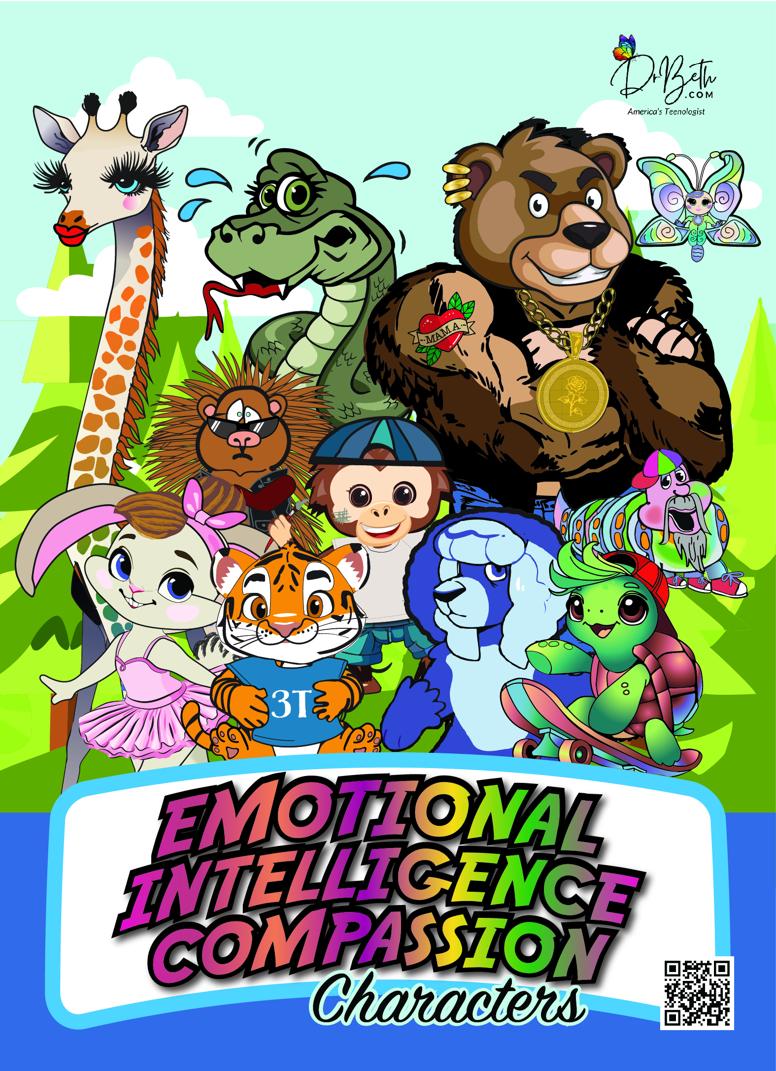 Printed: DrBeth's Emotional Intelligence Compassion Coloring Poster Set – Image 1