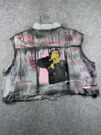 Handmade Rockstar Vest (pink N Gray) – Image 3