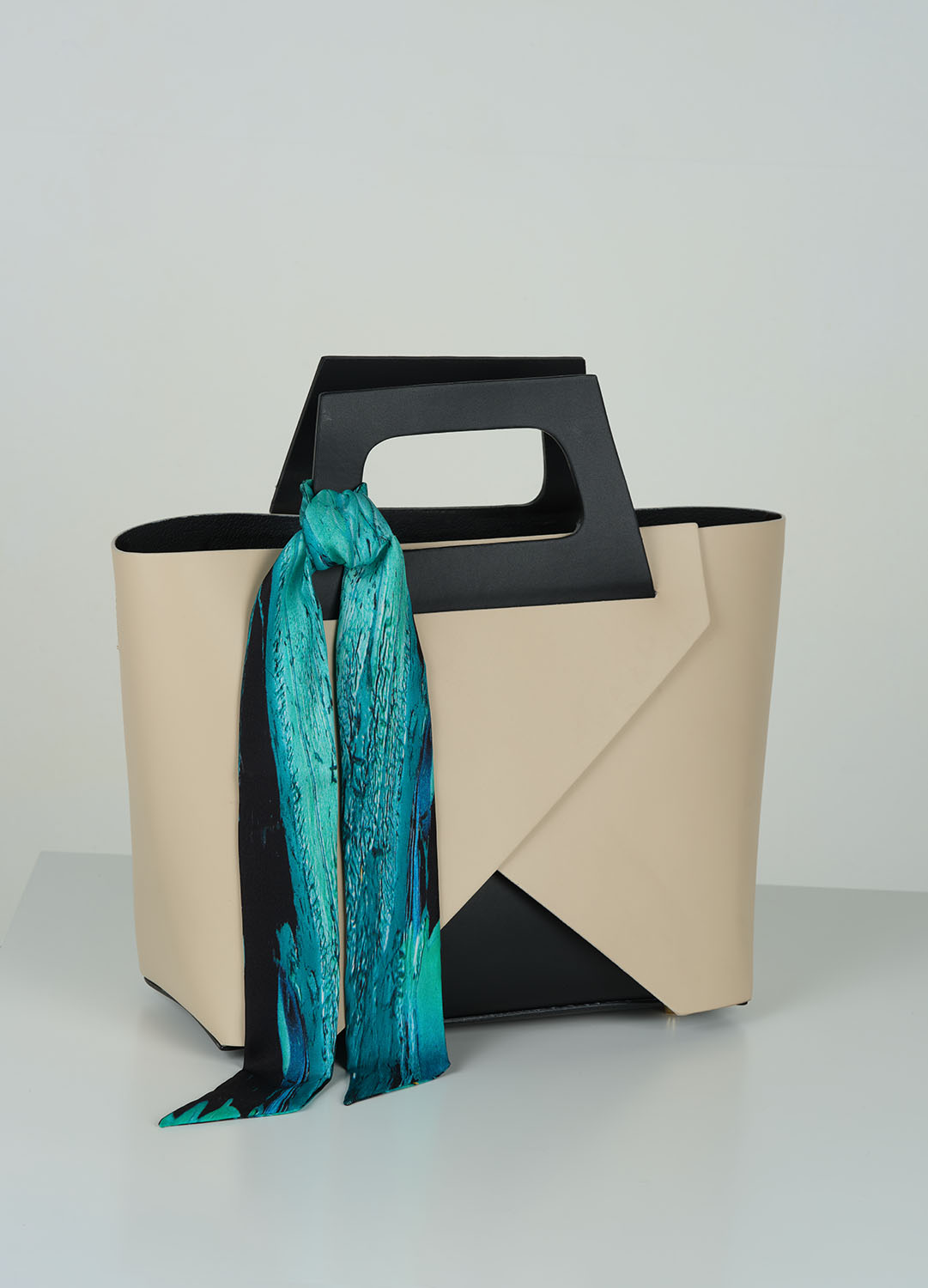 aquarius lll satin silk scarf, made in Italy – Image 14