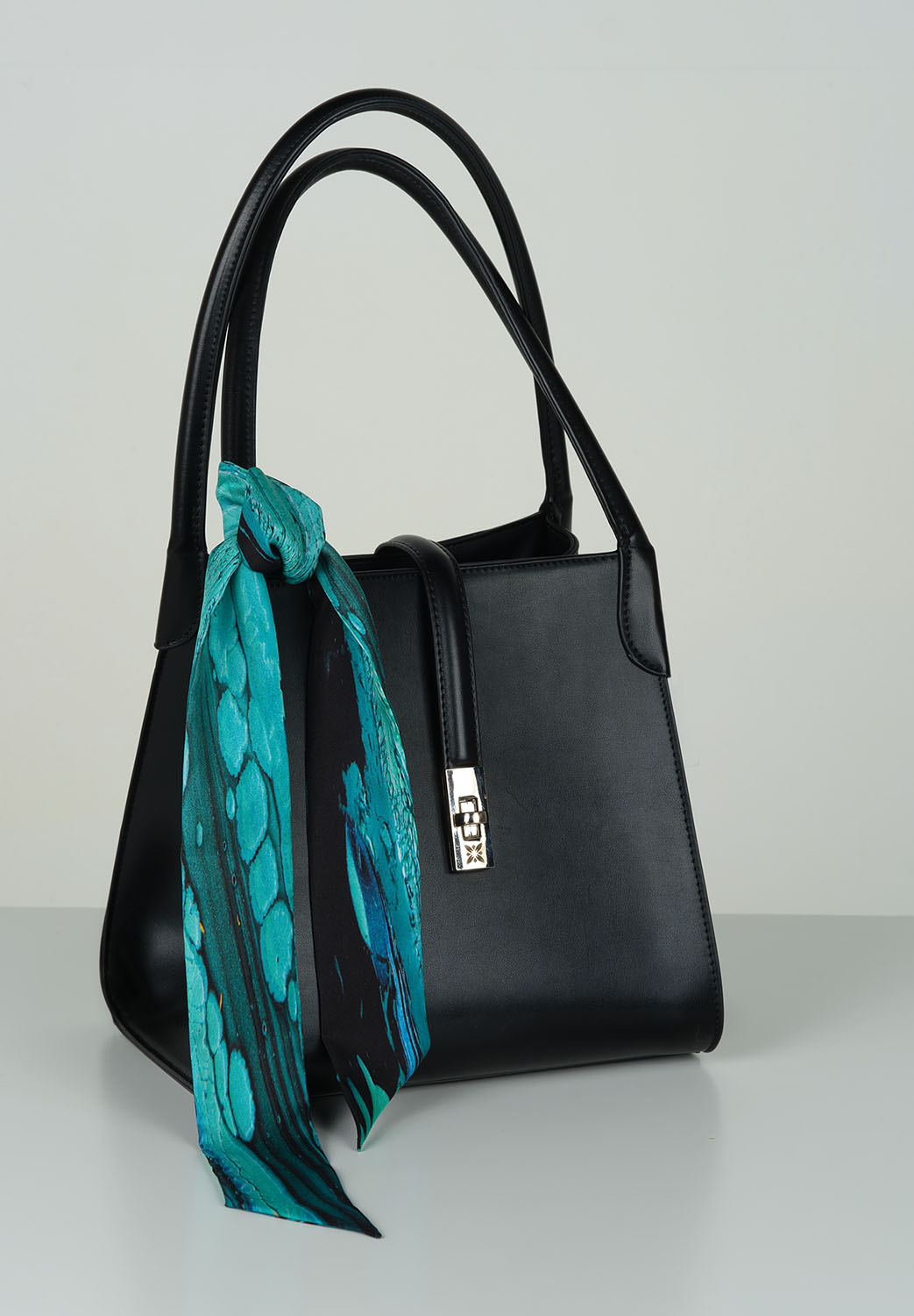 aquarius lll satin silk scarf, made in Italy – Image 15