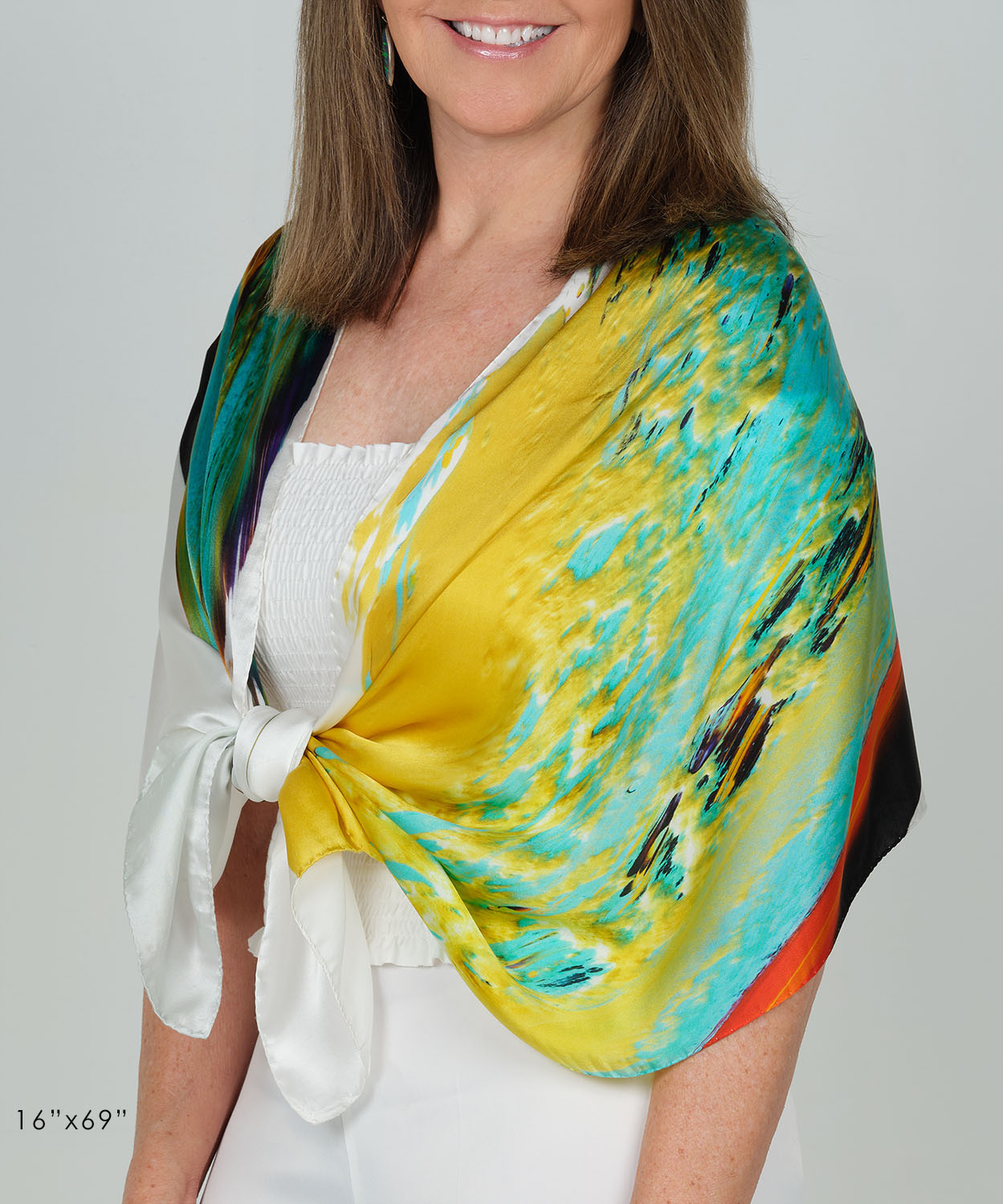 Oneness l satin silk scarf, made in Italy – Image 10