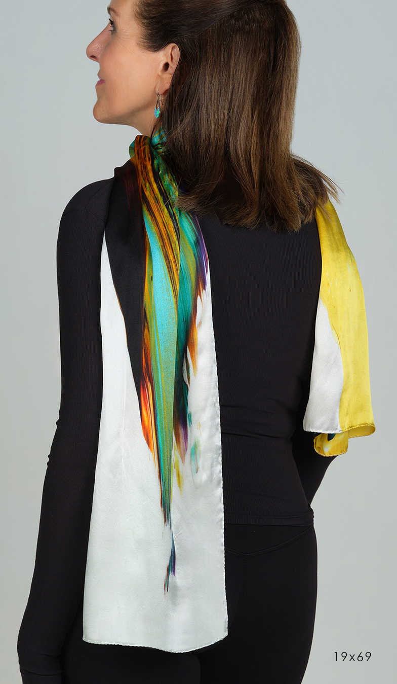 Oneness l satin silk scarf, made in Italy – Image 12