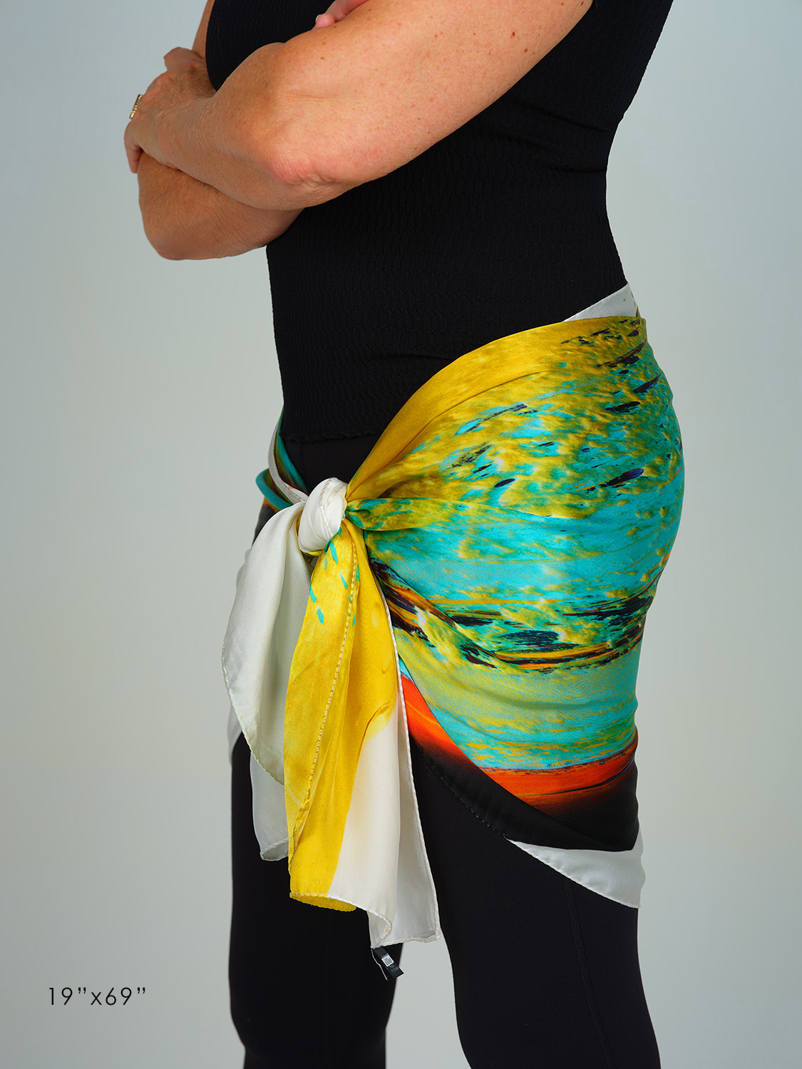 Oneness l satin silk scarf, made in Italy – Image 13