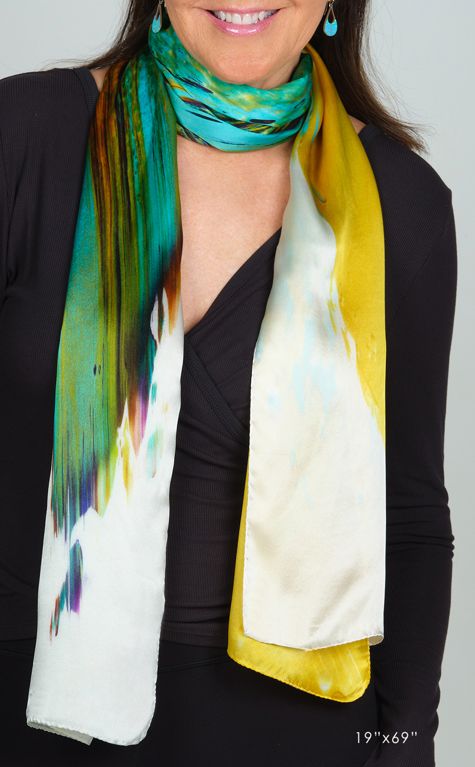 Oneness l satin silk scarf, made in Italy – Image 11