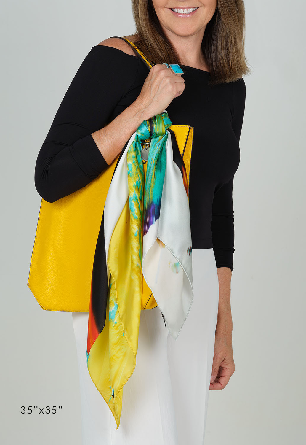Oneness l satin silk scarf, made in Italy – Image 16
