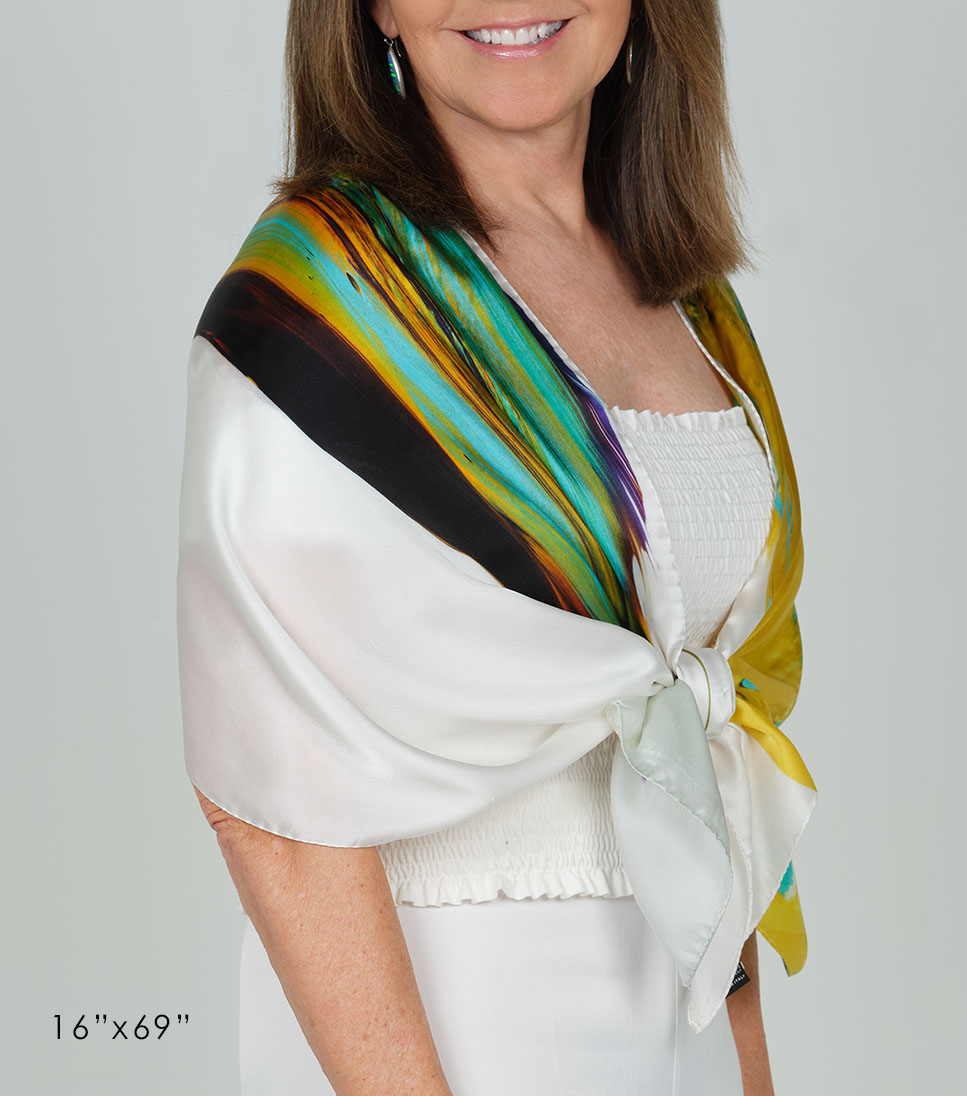 Oneness l satin silk scarf, made in Italy – Image 15