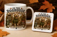 Autumn Walk Club Mug and Coaster Gift Set A Perfect Pair for Coffee and Walkies – Image 1