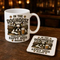 Mug and Coaster Gift Set – Where Every Dog’s Happy Hour Begins – Image 3