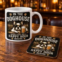 Mug and Coaster Gift Set – Where Every Dog’s Happy Hour Begins – Image 1