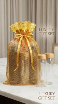 Lotus Premium Golden Net Gift Bag – Image 1