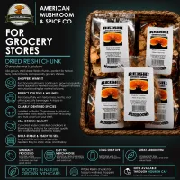 American Mushroom & Spice: Dried Reishi Chunk (Ganoderma lucidum) – Image 2