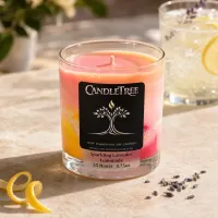 Sparkling Lavender Lemonade Hand-Poured Soy Candle – Image 3