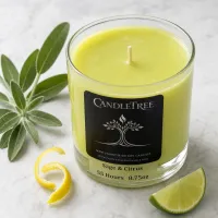 Sage & Citrus Hand-Poured Soy Candle – Image 2