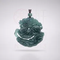 精品翡翠危料招财麒麟 – Image 1