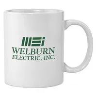 11 Oz. White Economy Ceramic Coffee Mug – Image 1