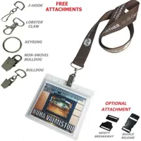 1" Lanyards w/ Badge Holder Combo Clear Vinyl – Image 1