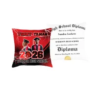 Red Grad Pillow Diploma Template – Image 1