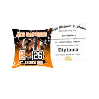 Orange Grad Pillow Diploma Template – Image 1